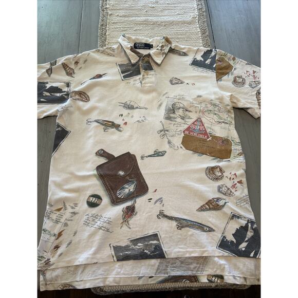 Vtg Polo Ralph Lauren Fishing Pullover Shirt Camp USA...